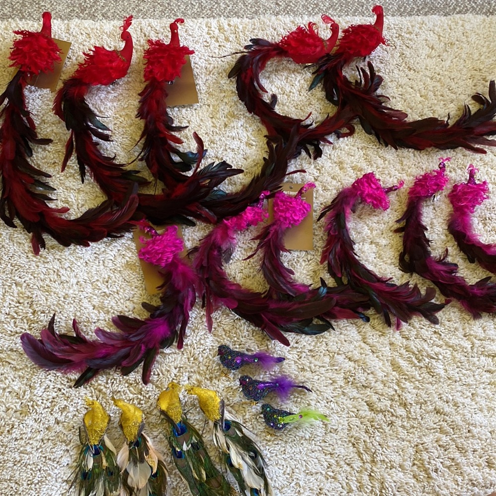 Pier 1 Christmas clip ornaments - birds